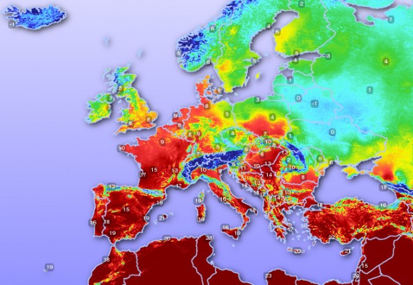 Európa Hőmérséklet Térkép