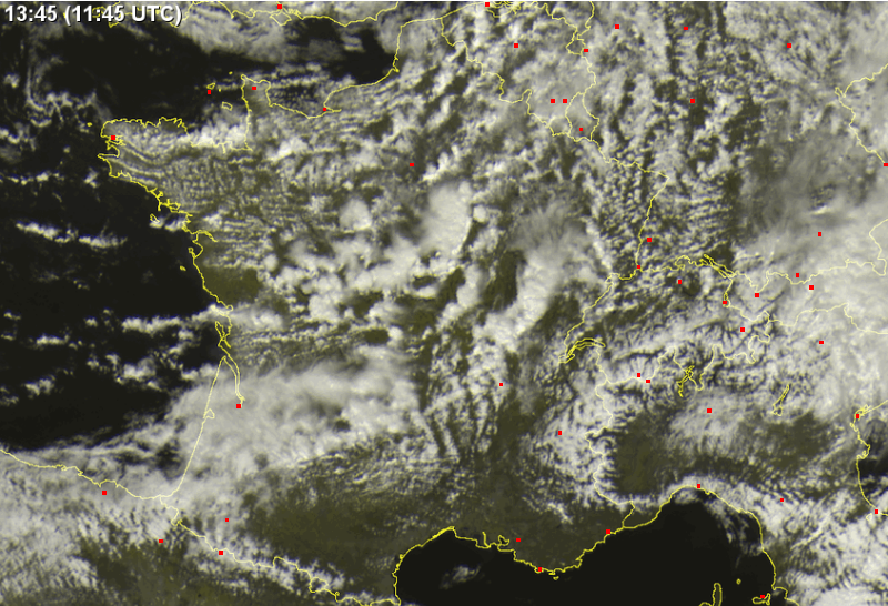 Kép: Műholdkép Franciaország fölött