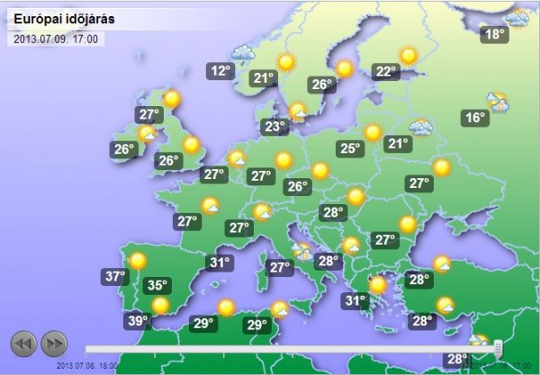 időjárási térkép európa Idojarasi Terkep Europa Europa Terkep időjárási térkép európa